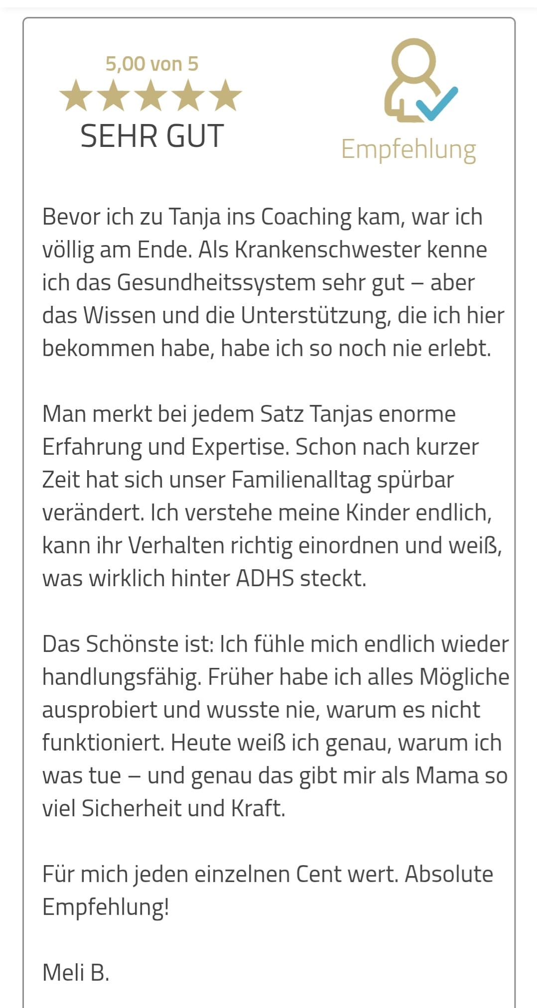 5-Sterne Bewertung von Meli B. über Der Lerntiger