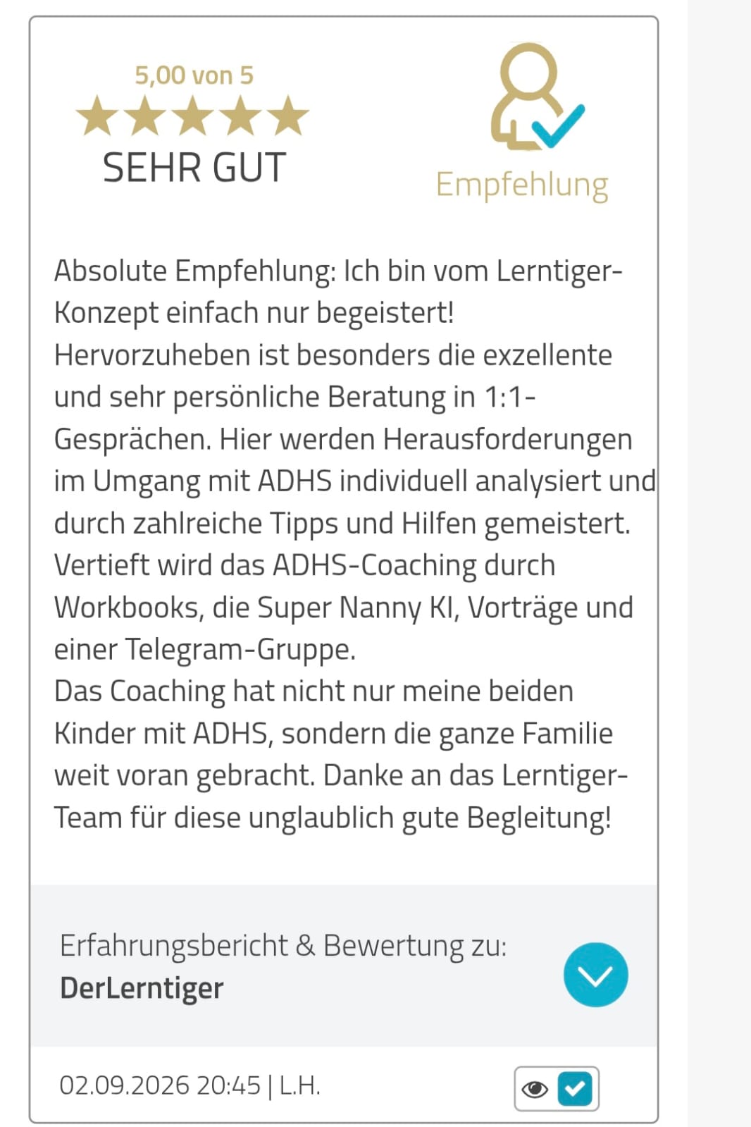 ProvenExpert Bewertung von L.H.